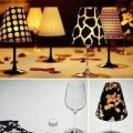 Миниатюрные светильники для романтического вечера из бокала, свечки и декоративной бумаги